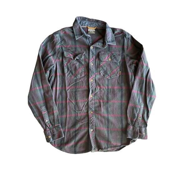 Dravus Medium Green Red Black Tartan Plaid Flannel Shirt - Picture 1 of 7